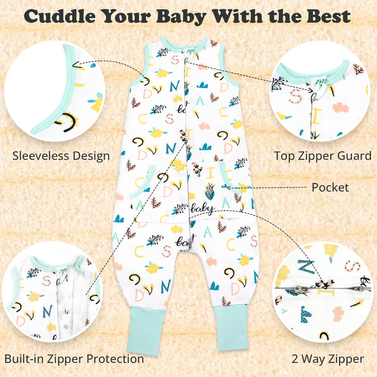Toddler Sleep Sack for 3T-4T, Baby Wearable Blanket, Toddler Baby Sleep Sack with Feet, Sleeveless Breathable Sleep Sacks for Baby Girls