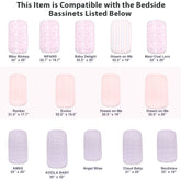 Bublo Baby Organic Bassinet Sheets 4-Pack | Ultra-Soft Fitted - Pink/Lavender