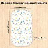 Bublo Baby Organic Bassinet Sheets 2-Pack | Ultra-Soft Fitted - Numbers