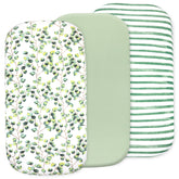 Bublo Baby 3-Set Bassinet Fitted Sheets / Bedside Bassinet Sheets – Organic Cotton (32×16×4 / 33×20×4 in)
