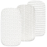 Bublo Baby Organic Bassinet Sheets 3-Pack | Ultra-Soft Fitted - GreyZigzag