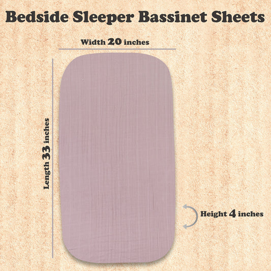 BubloBaby Muslin Bassinet Sheets 3-Pack – Soft Lavender