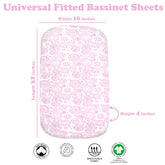 Bublo Baby Bassinet Sheet Set for Boy & Girl – 4 Pack Organic Cotton Universal Fitted Sheets (32×16×4 / 33×20×4 in)