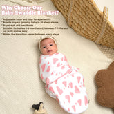 Bublo Baby Swaddle Blanket Boy Girl, 3 Pack Large Size Newborn Swaddles 0-3 Month, Infant Zipper Swaddling Sleep Sack, Pink