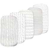 Bassinet sheet , 5 pack grey
