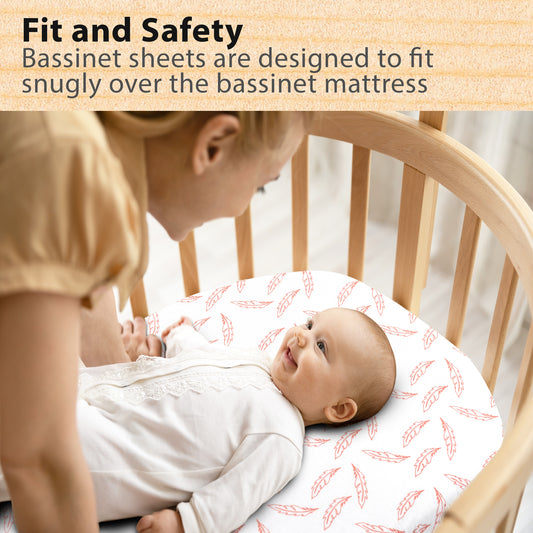 BubloBaby Organic Bassinet Sheets 3-Pack – Soft Fitted Foxes