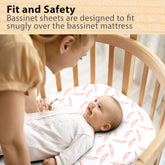 Bublo Baby Organic Bassinet Sheets 3-Pack | Ultra-Soft Fitted - Foxes