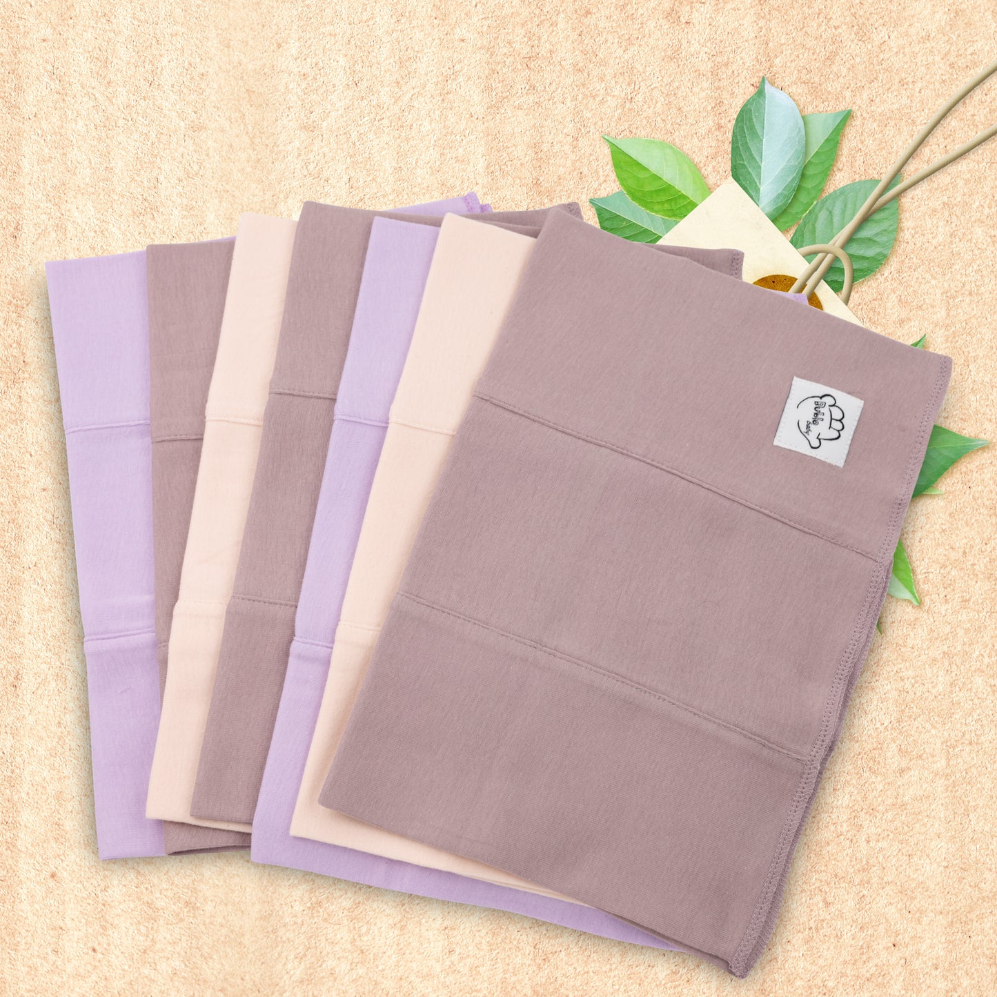BubloBaby Organic Lavender Baby Burp Cloths 6-Pack 12x16 in