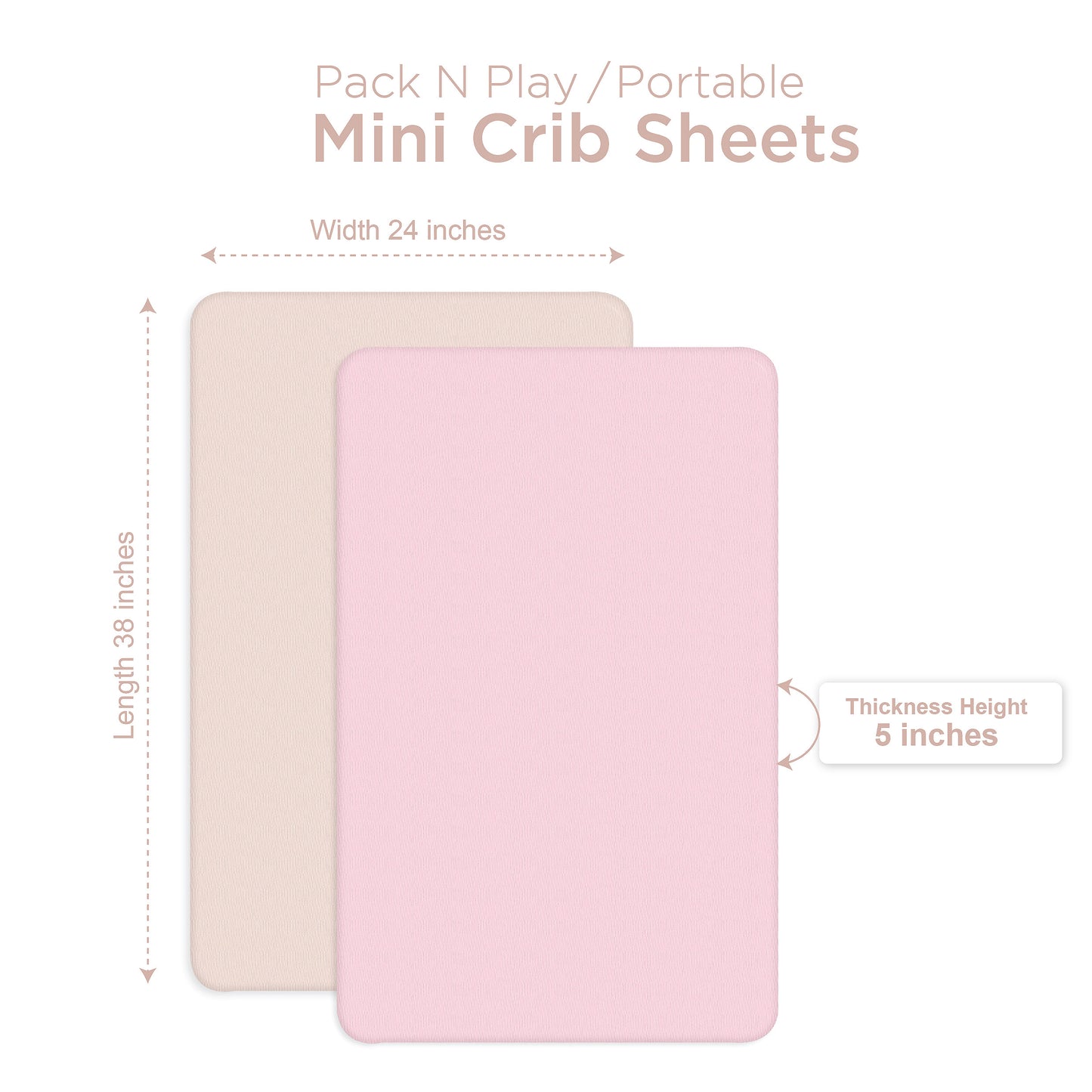 BubloBaby Mini Crib Sheet 2 pack – Soft Jersey Cotton Fitted