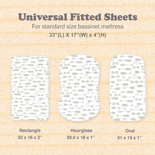 Bublo Baby Star Print Organic Cotton Bassinet Sheets (3-Pack)
