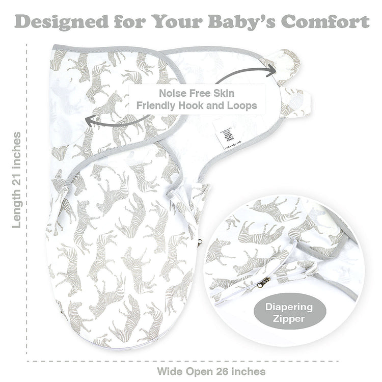 Baby Swaddle Sleep Sacks with Zipper, 3 Pack Newborn Swaddle