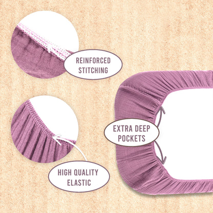 Bublo Baby Organic Muslin Bassinet Sheets (3-Pack)
