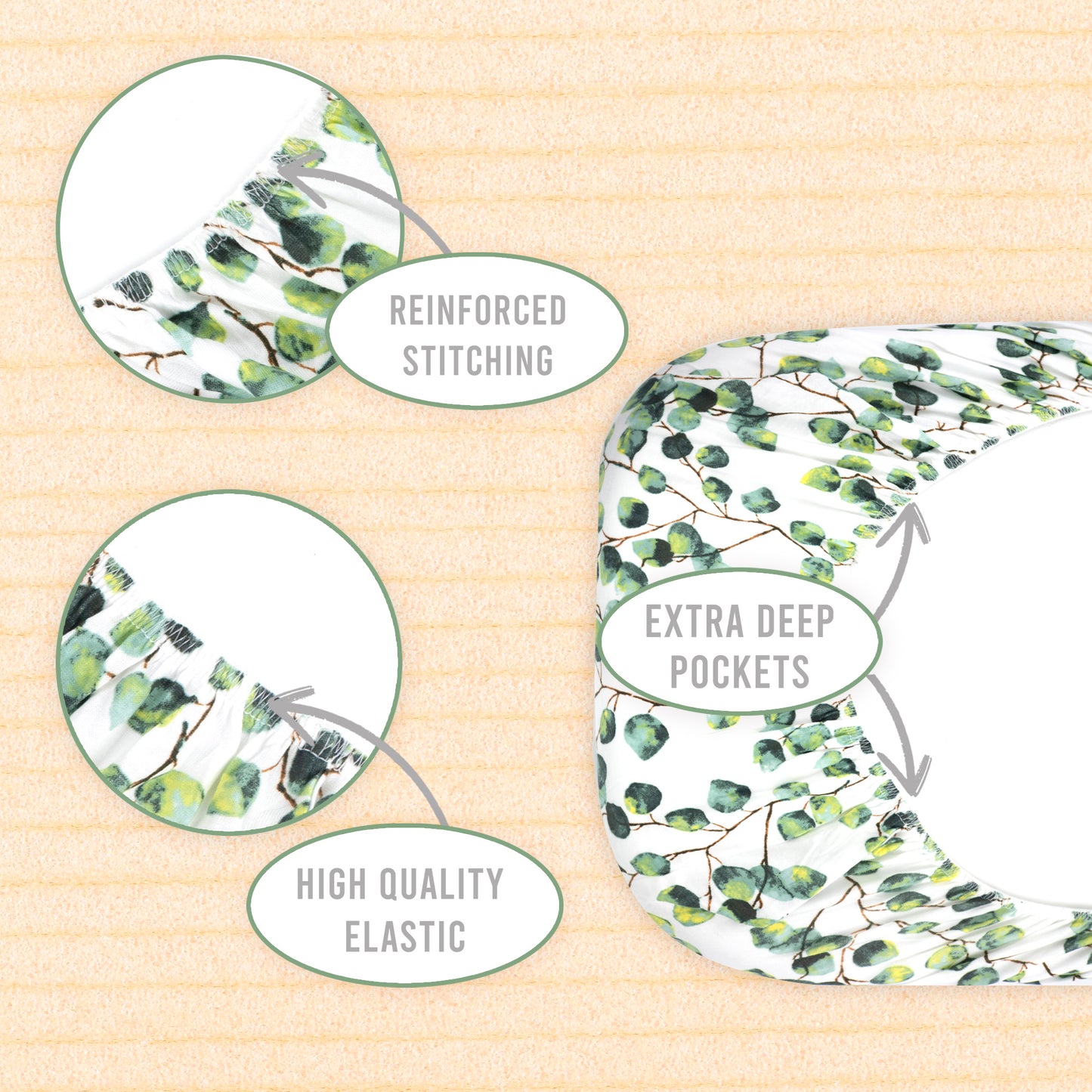 Bublo Baby Fitted Organic Cotton Bassinet Sheets (3-Pack)