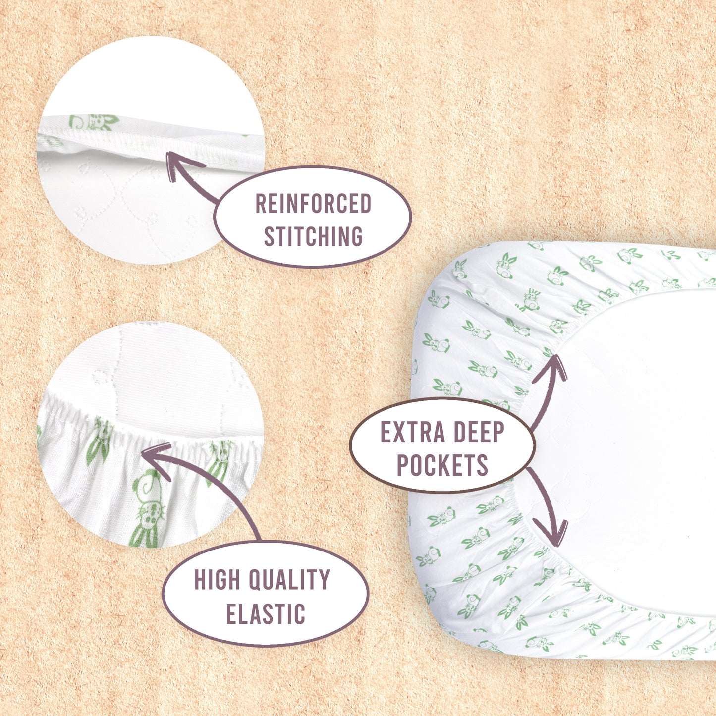 Bublo Baby Fitted Organic Cotton Bassinet Sheets (3-Pack)