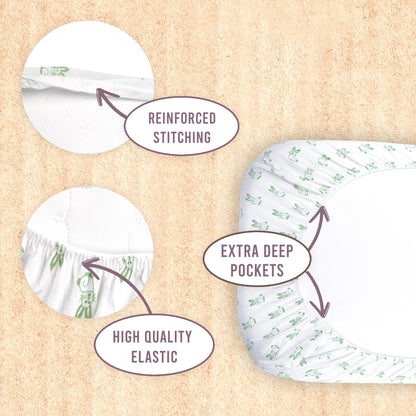 Bublo Baby Fitted Organic Cotton Bassinet Sheets (3-Pack)