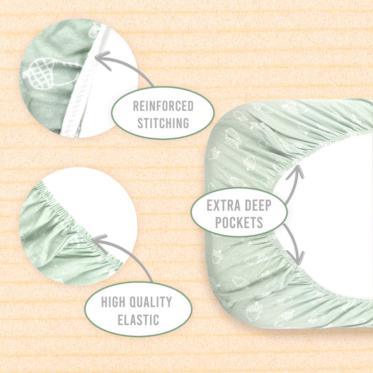 Bublo Baby Organic Bassinet Sheets 3-Pack | Ultra-Soft Fitted - Clouds