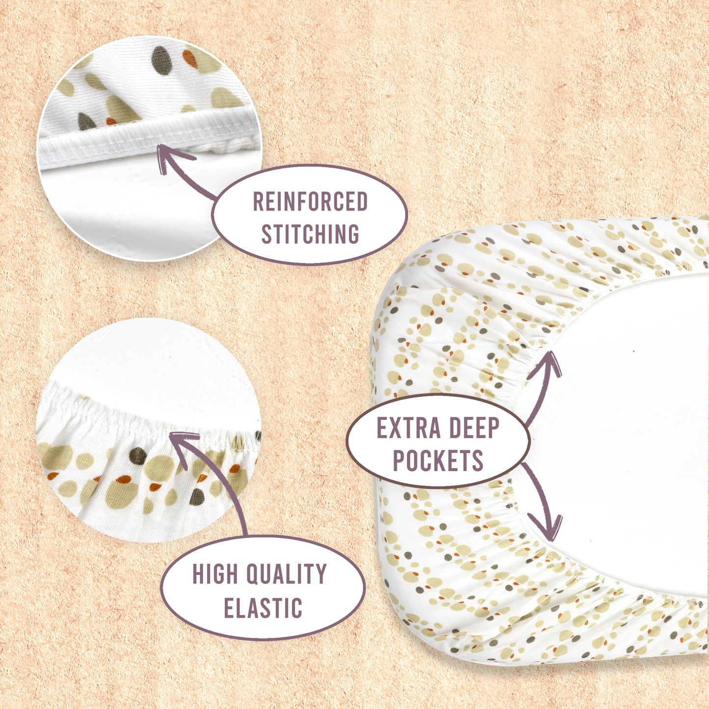 Bublo Baby Fitted Organic Cotton Bassinet Sheets (3-Pack)