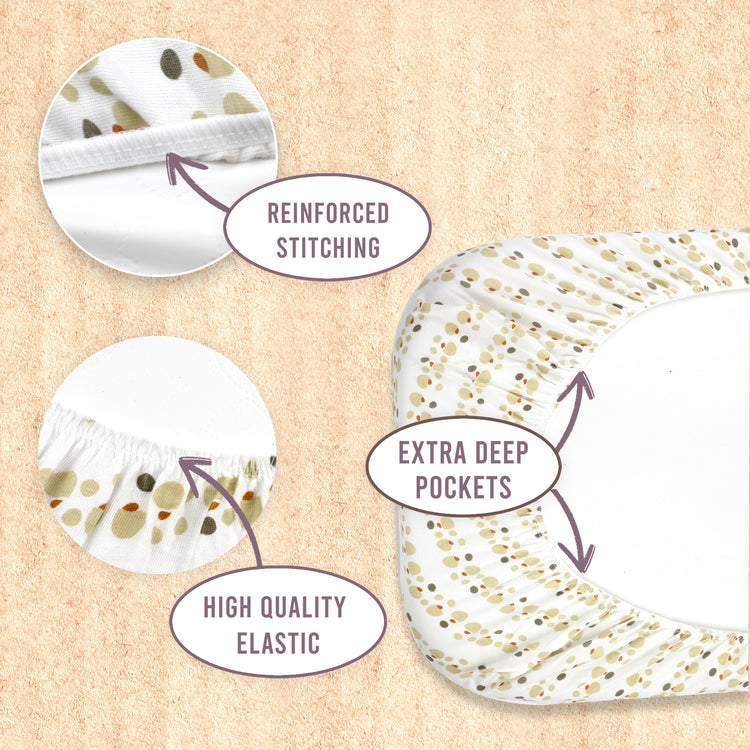 Bublo Baby Organic Bassinet Sheets 3-Pack | Ultra-Soft Fitted - Lions