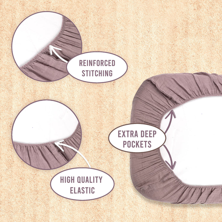 Organic Muslin Bassinet Sheets 3-Pack | Soft & Breathable Universal Fit - Lavender