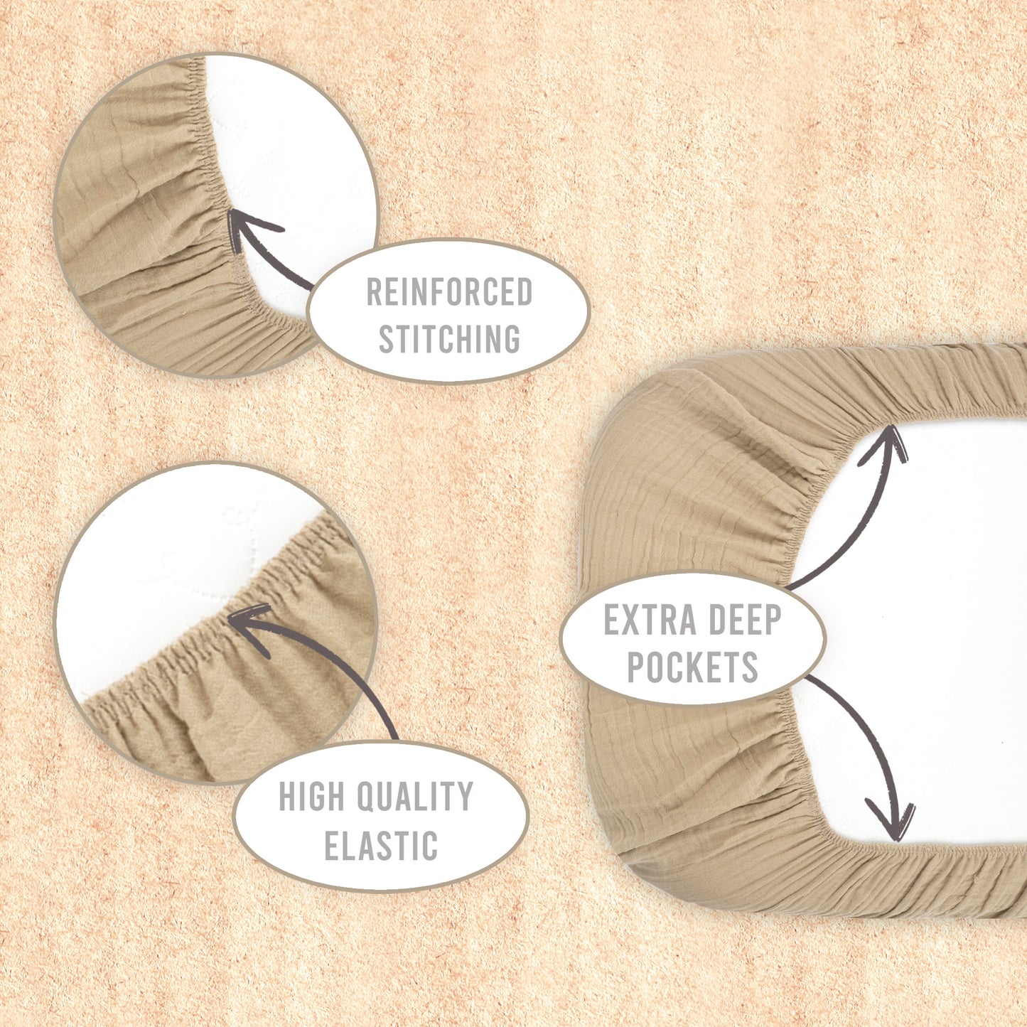 Bublo Baby Organic Muslin Bassinet Sheets (3-Pack)