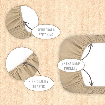 Bublo Baby Organic Muslin Bassinet Sheets (3-Pack)