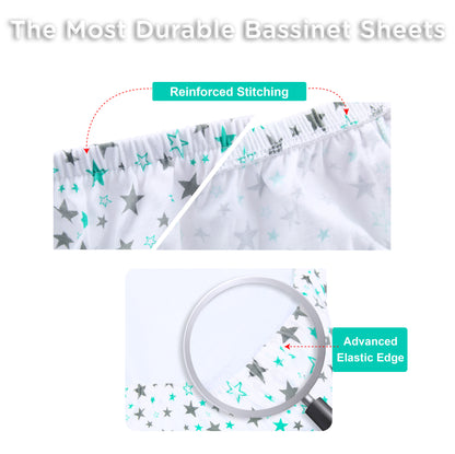 BubloBaby Premium Organic Cotton Bassinet Sheets (3 Pack)