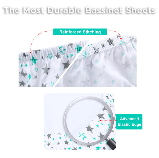 BubloBaby Premium Organic Cotton Bassinet Sheets (3 Pack)