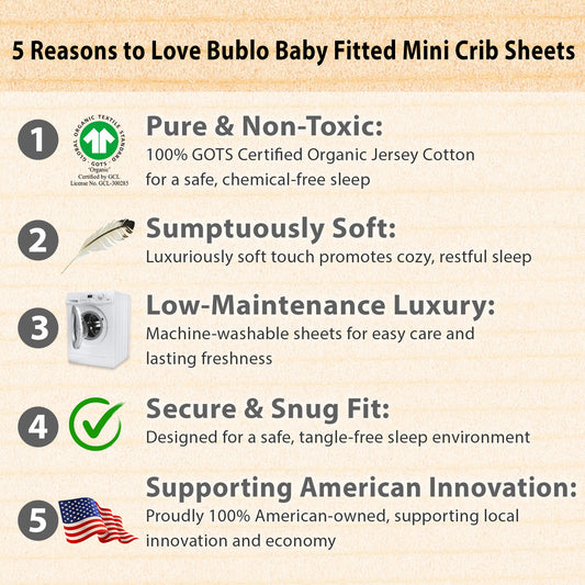Bublo Baby Organic Pack n Play & Mini Crib Sheets (2-Pack)
