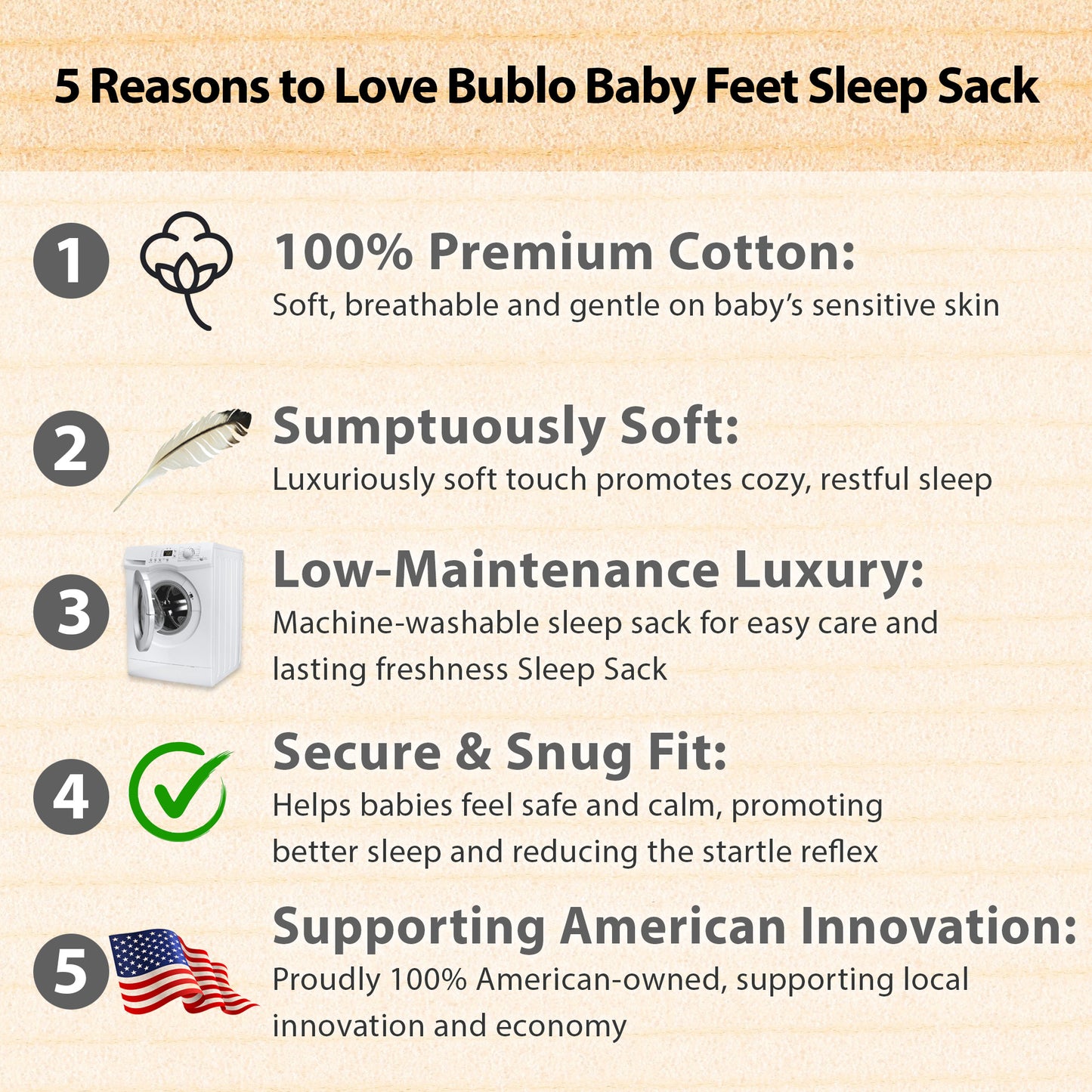 Bublo Baby Sleeveless Toddler Sleep Sack with Feet