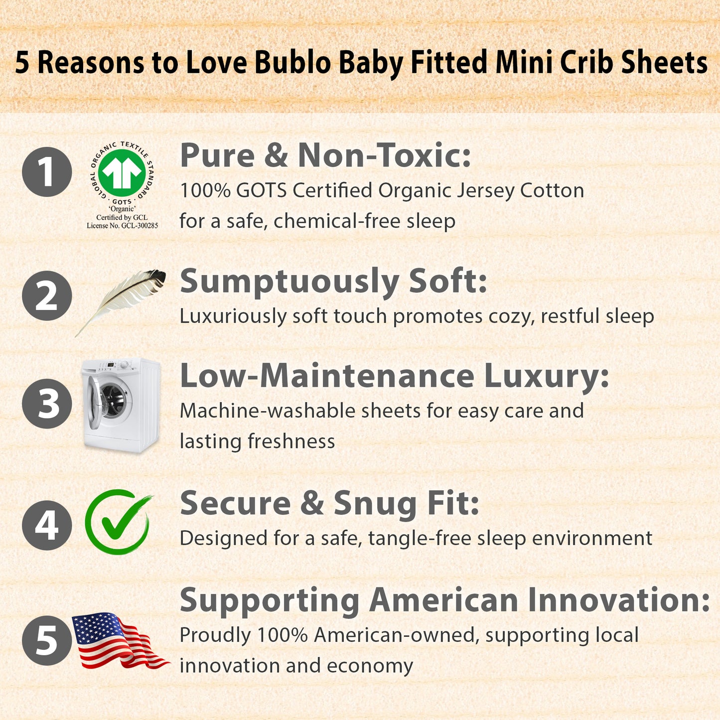 Bublo Baby Organic Muslin Bassinet Sheets (3-Pack)