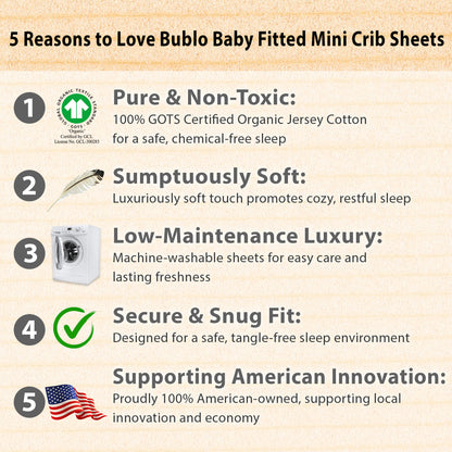 Bublo Baby Organic Muslin Bassinet Sheets (3-Pack)