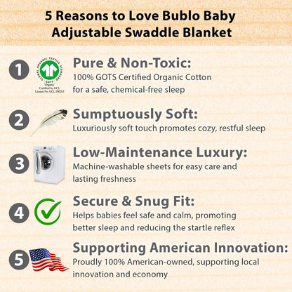 Bublo Baby Organic Newborn Swaddle Sacks (3-Pack)