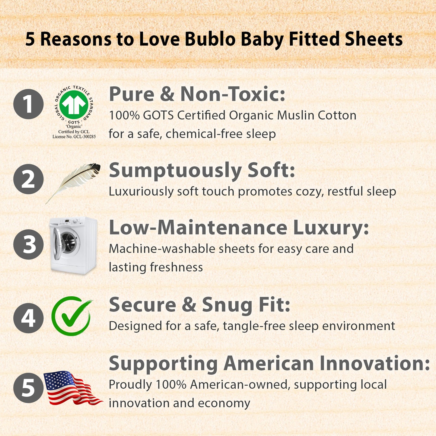 BubloBaby Premium Organic Cotton Bassinet Sheets (3 Pack)