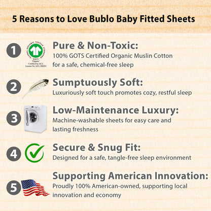BubloBaby Premium Organic Cotton Bassinet Sheets (3 Pack)