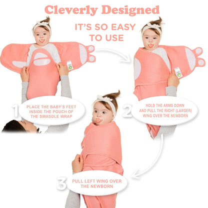 Bublo Baby Organic Zipper Swaddle Sleep Sacks 0-3 Months (3-Pack)