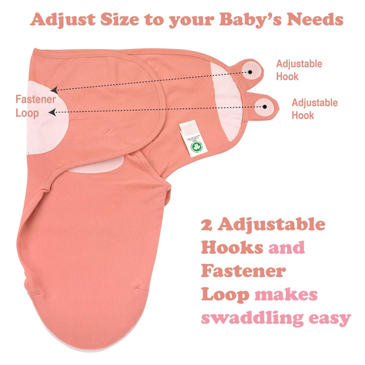 Bublo Baby Organic Zipper Swaddle Sleep Sacks 0-3 Months (3-Pack)