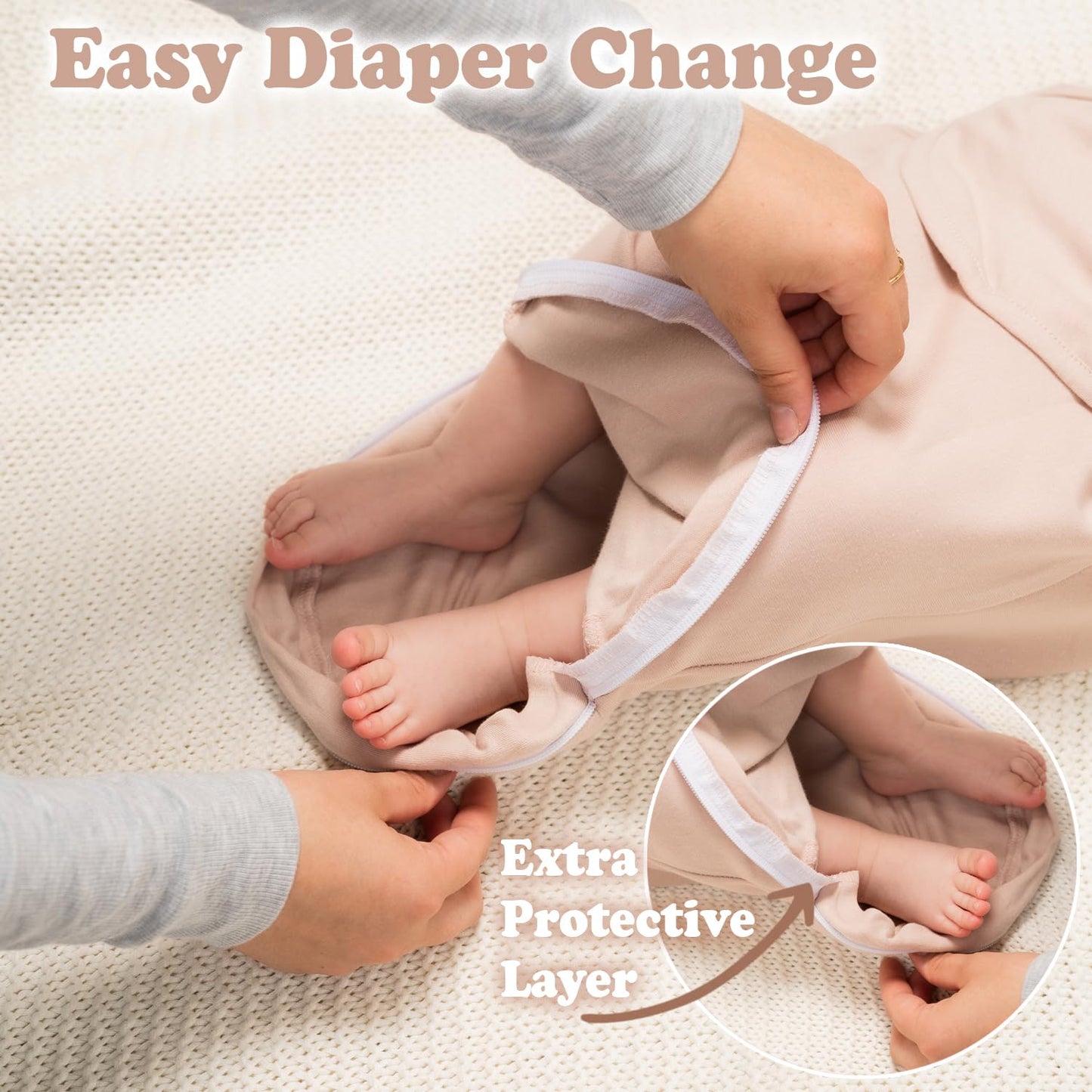 Bublo Baby Organic Zipper Swaddle Sleep Sacks 0-3 Months (3-Pack)