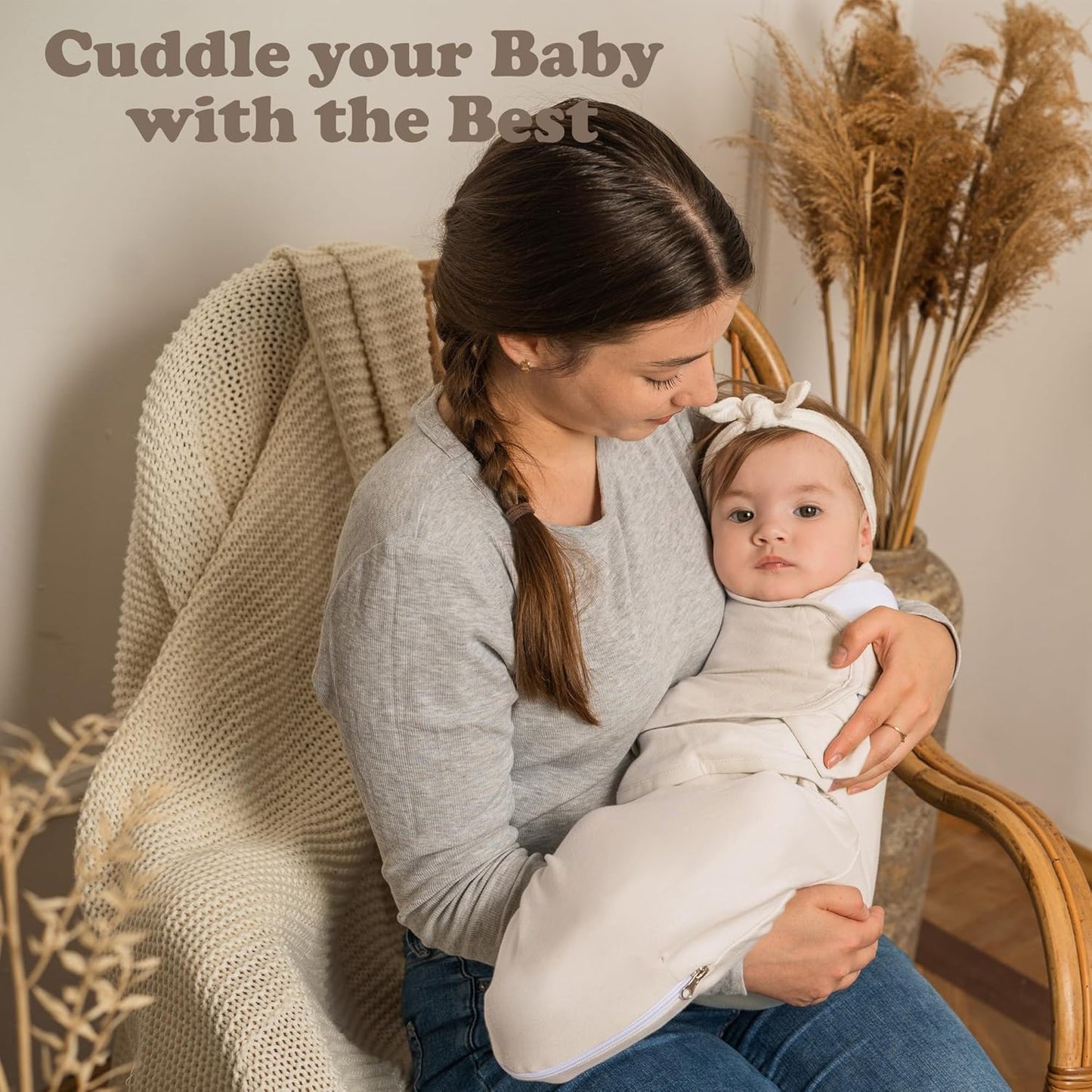 Bublo Baby Organic Zipper Swaddle Sleep Sacks 0-3 Months (3-Pack)