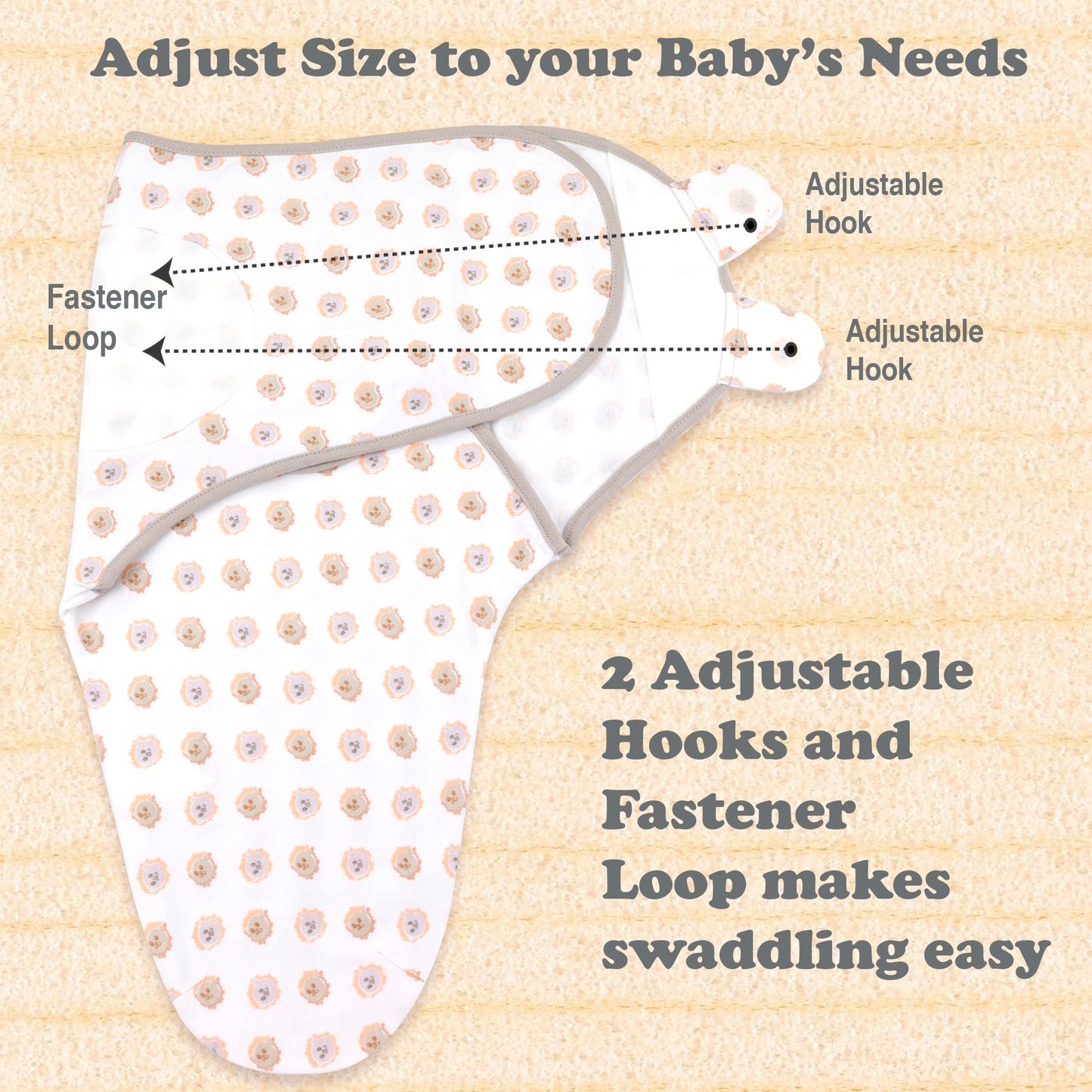 Bublo Baby Organic Cotton Swaddle – 0–3 Months, Velcro Sleep Sack