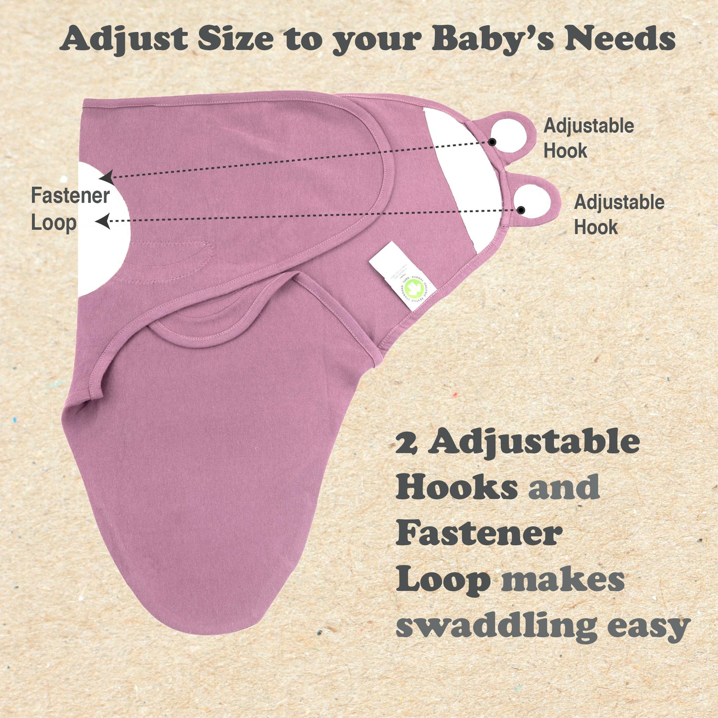 BubloBaby Organic Velcro Swaddle Sleep Sacks 0-3 Months (4-Pack)