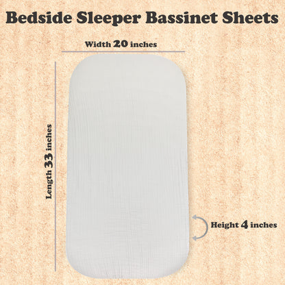 Bublo Baby Organic Muslin Bassinet Sheets (3-Pack)