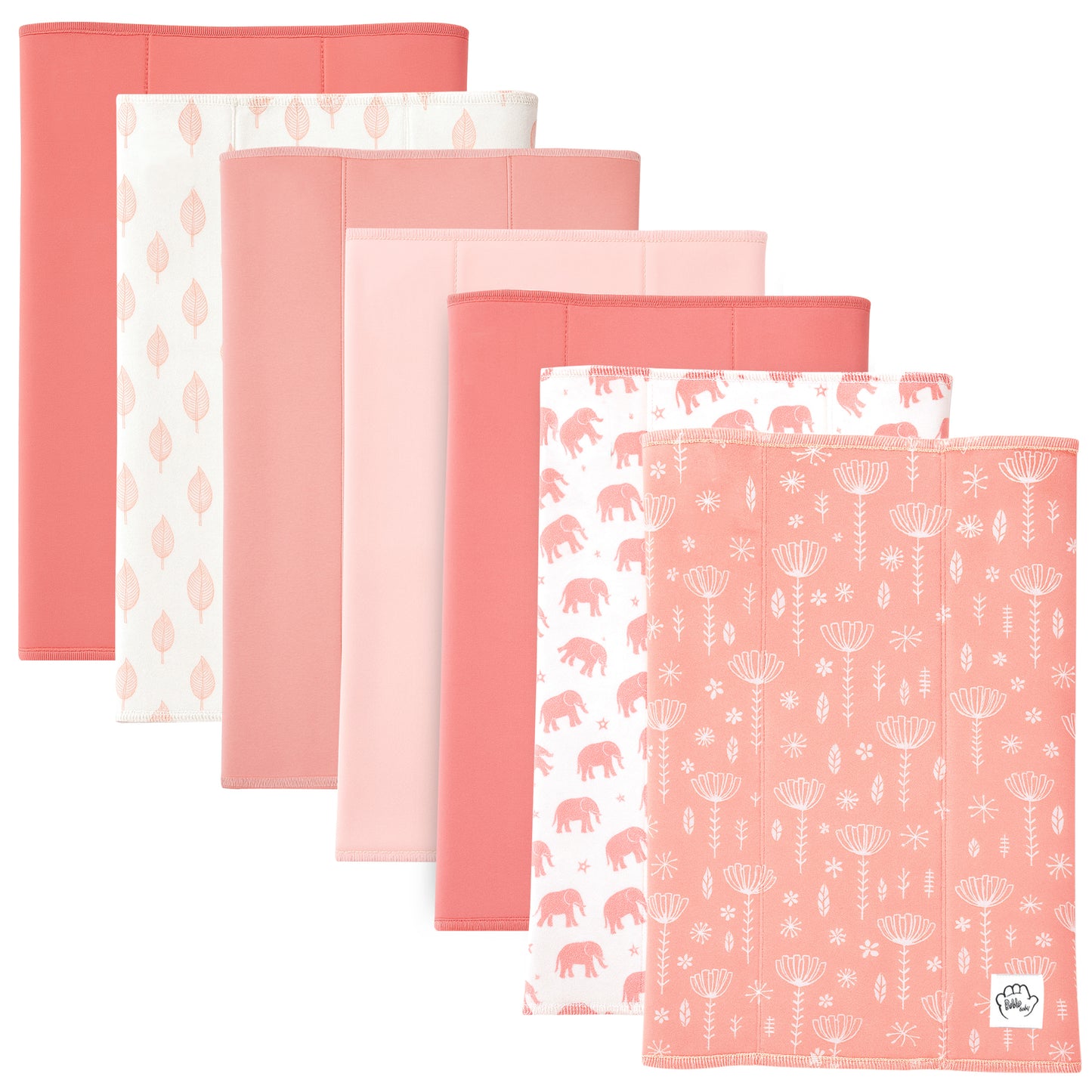 Bublo Baby Organic Pink Baby Burp Cloths 6-Pack (12x16 in)