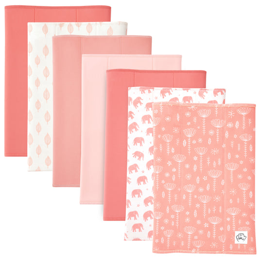 Bublo Baby Organic Pink Baby Burp Cloths 6-Pack (12x16 in)