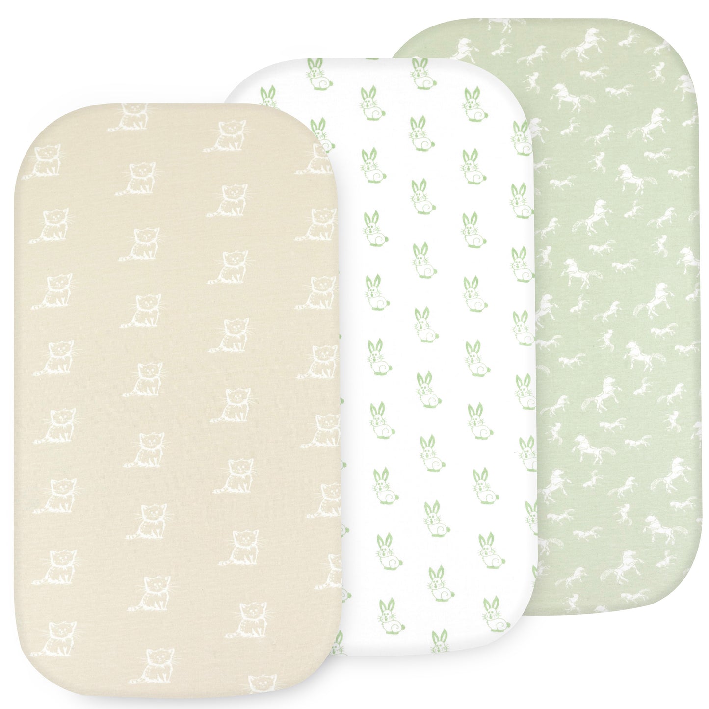 Bublo Baby Fitted Organic Cotton Bassinet Sheets (3-Pack)