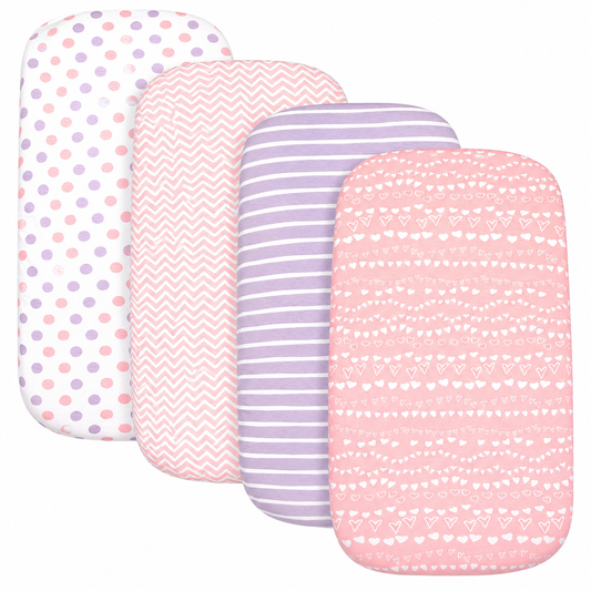 Bublo Baby Organic Bassinet Sheets (4-Pack) Fitted