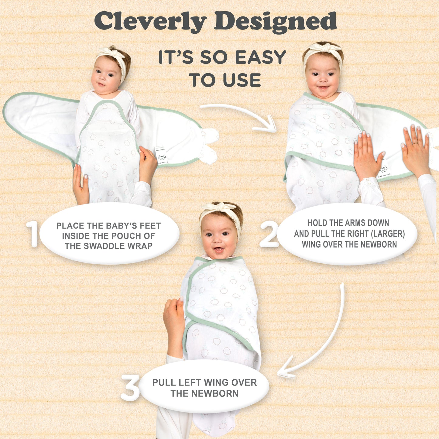 Bublo Baby Organic Newborn Swaddle Sacks (3-Pack)