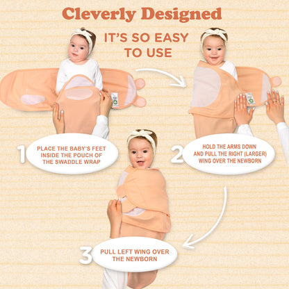 BubloBaby Organic Velcro Swaddle Sleep Sacks 0-3 Months (4-Pack)