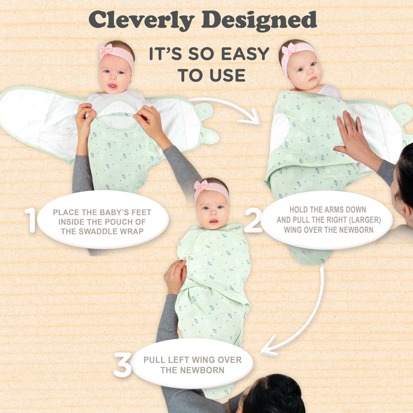 Bublo Baby Organic Newborn Swaddle Sacks (3-Pack)
