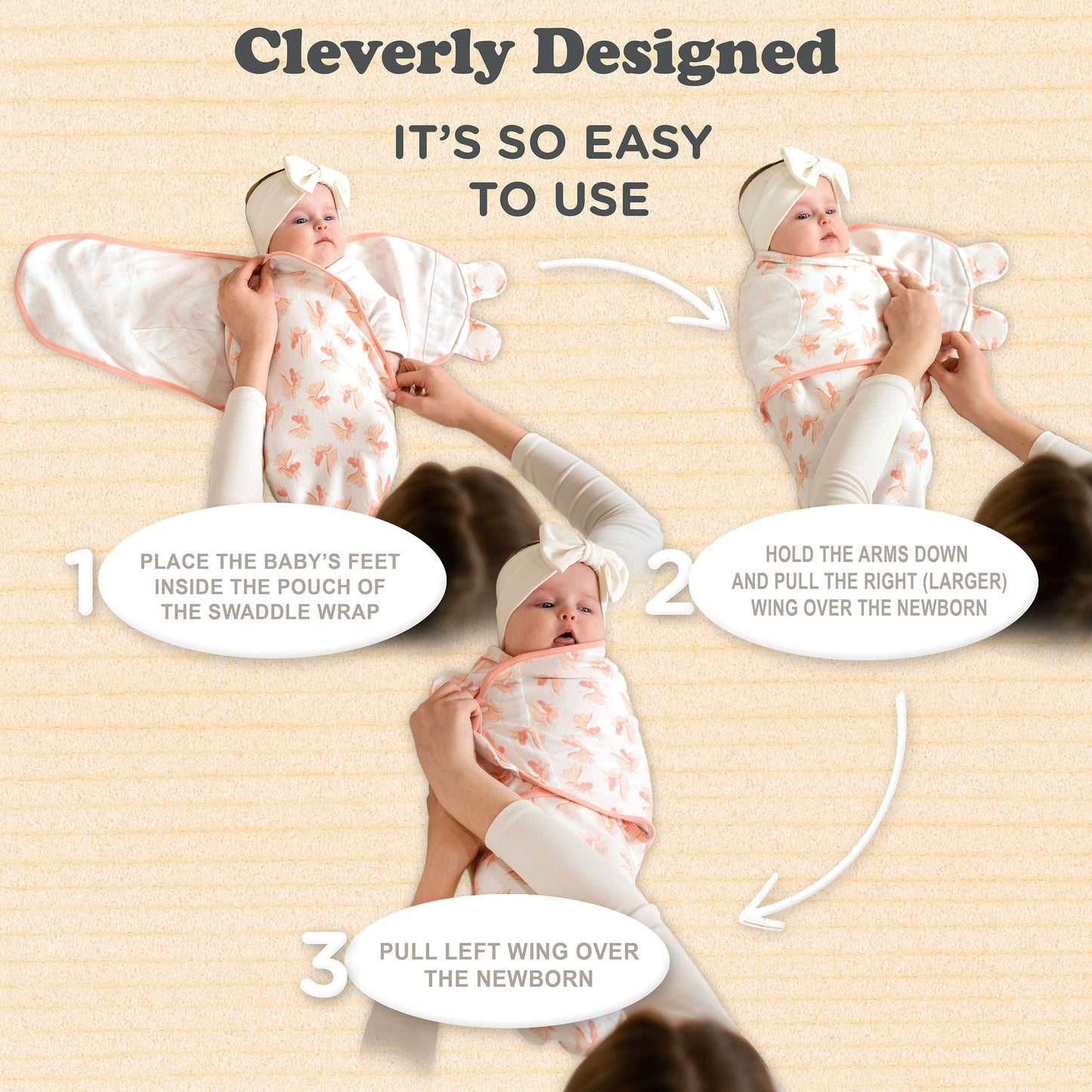 Bublo Baby Organic Newborn Swaddle Sacks (3-Pack)