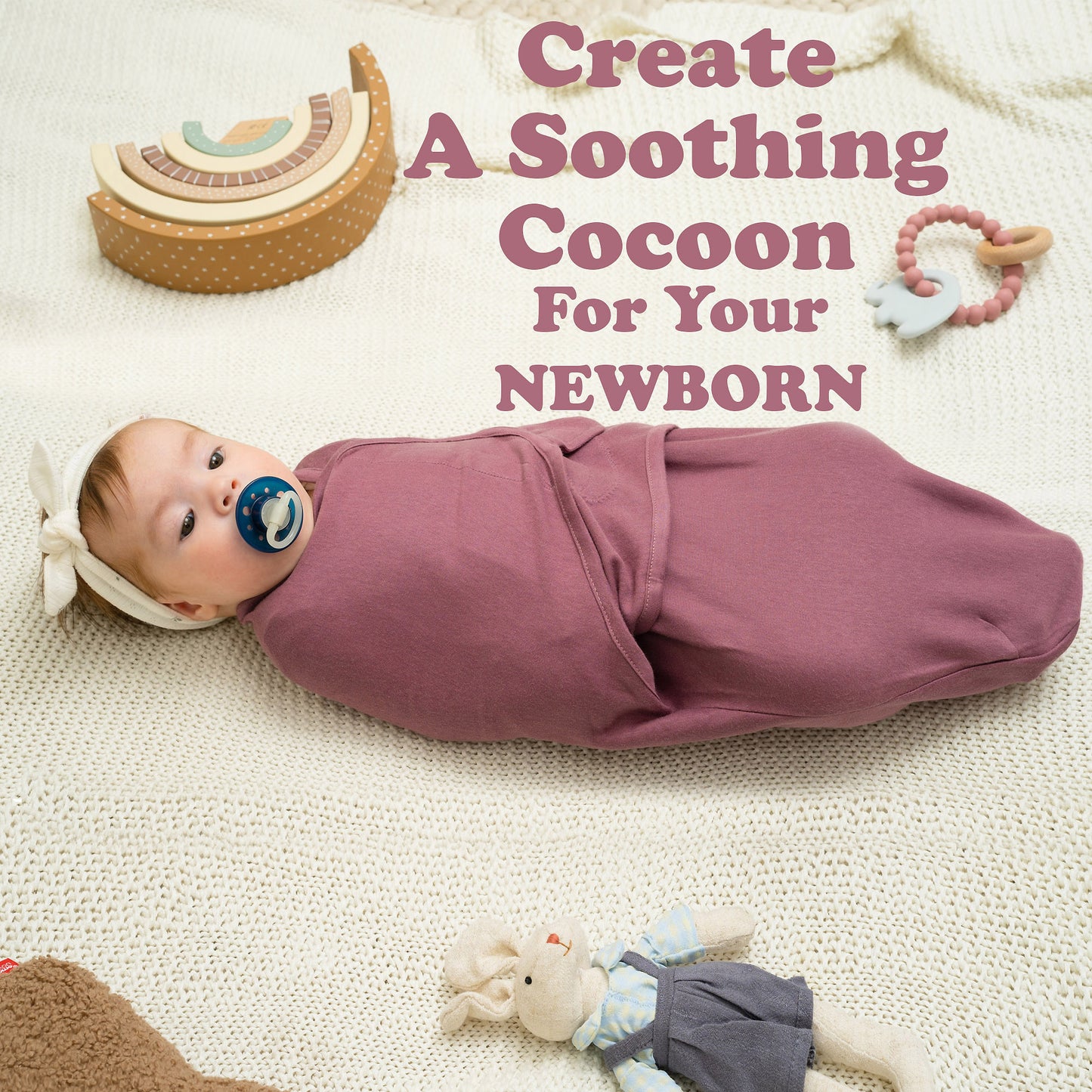 BubloBaby Organic Velcro Swaddle Sleep Sacks 0-3 Months (4-Pack)